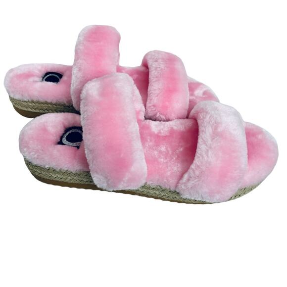 Journee Collection Women's Relaxx Cozy Faux Fur Espadrille Slipper NEW Size 8 - Picture 1 of 7
